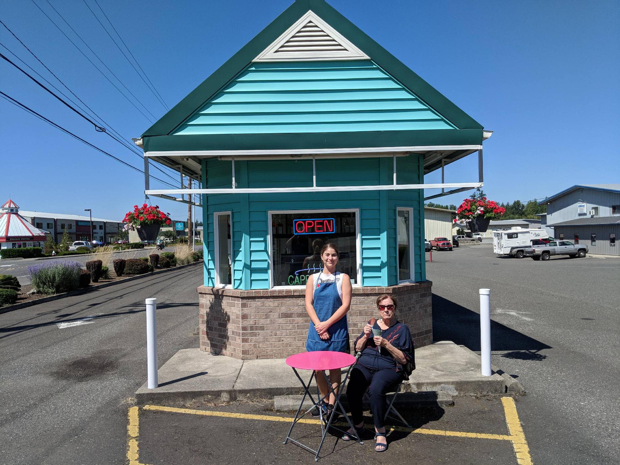 Photo taken the first day they opened, featuring the owner and her grandmother.