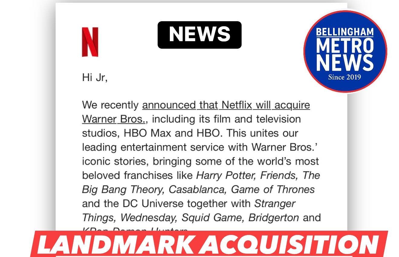 Netflix Announces Landmark Deal to Acquire Warner Bros., Bringing Major Hollywood Franchises Under One Roof